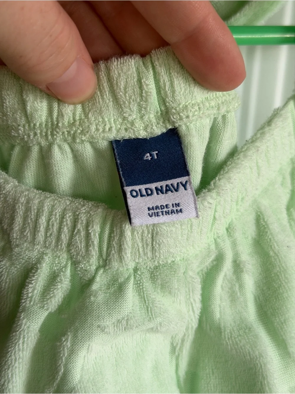 Light Green old navy Terry Romper with Front Pockets 4T